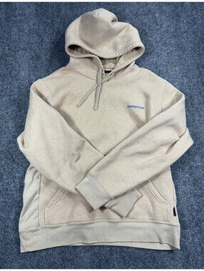 Patagonia Home Water Trout Uprisal Mens Hoodie XL Beige Fleece Lined Sweatshirt